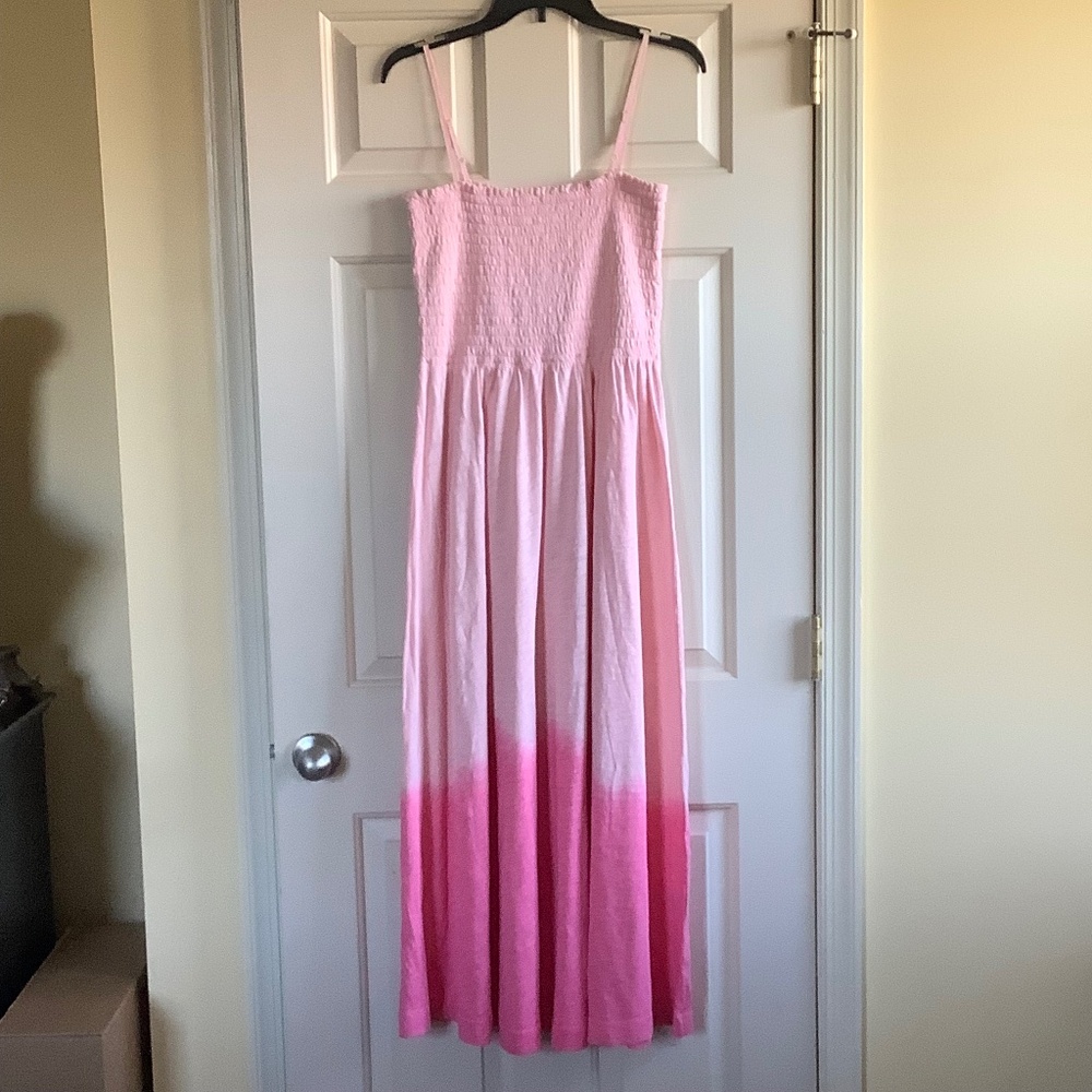 ATM Tonal Drop Slub Jersey Maxi Dress Cherry Blossom SZ L